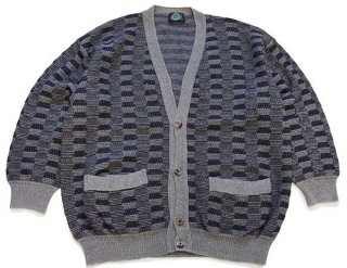 90s KARIN moda ネイティブ柄 編み柄 コットンニット カーディガン ...