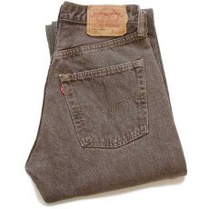 画像1: 90s 英国製 Levi'sリーバイス 501 先染め ブラウン デニムパンツ w30 L34★ユーロ (1)