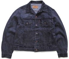 画像1: 80s USA製 Levi'sリーバイス 70506 先染め ブラック デニムジャケット 4ポケット 42R (1)