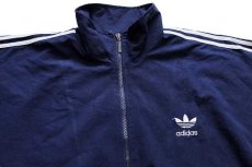 画像3: 90s adidasアディダス トレフォイル ロゴ刺繍 ジャケット 紺×白 M (3)