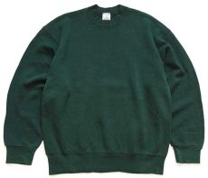 画像1: 90s USA製 MUNSINGWEAR 無地 スウェット 緑 L (1)