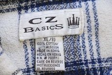 画像4: 90s CZ BASICS チェック バンドカラー アムンゼン ネルシャツ XL (4)