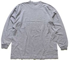 画像2: 90s USA製 JANSPORTジャンスポーツ DRUMMOND ISLAND コットン 長袖Tシャツ 杢グレー XL (2)