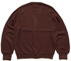 画像2: 70s The JCPenney Sweater 無地 パール編み アクリルニット カーディガン 焦げ茶 M (2)