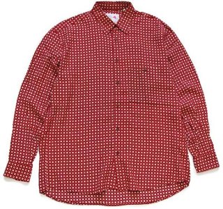 90s CHICO'S DESIGN 総柄 シルク チャイナシャツ 黒×赤 2 - Sixpacjoe 