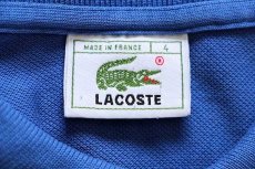 画像4: 70s フランス製 CHEMISE LACOSTE ラコステ ワンポイント コットン 鹿の子 ポロシャツ 青 4★112 (4)