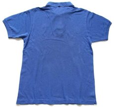 画像2: 70s フランス製 CHEMISE LACOSTE ラコステ ワンポイント コットン 鹿の子 ポロシャツ 青 4★112 (2)