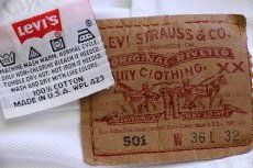 画像6: 90s USA製 Levi'sリーバイス 501 ホワイト デニムパンツ w36 L32 (6)