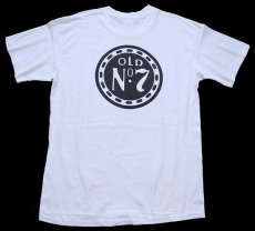 画像1: 90s USA製 JACK DANIEL'S ジャックダニエル OLD No.7 ビッグロゴ コットンTシャツ 白 L (1)