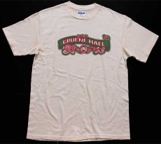 画像2: 90s USA製 Hanes GRUENE HALL TEXAS' OLDEST DANCE HALL 両面プリント コットンTシャツ クリーム L (2)