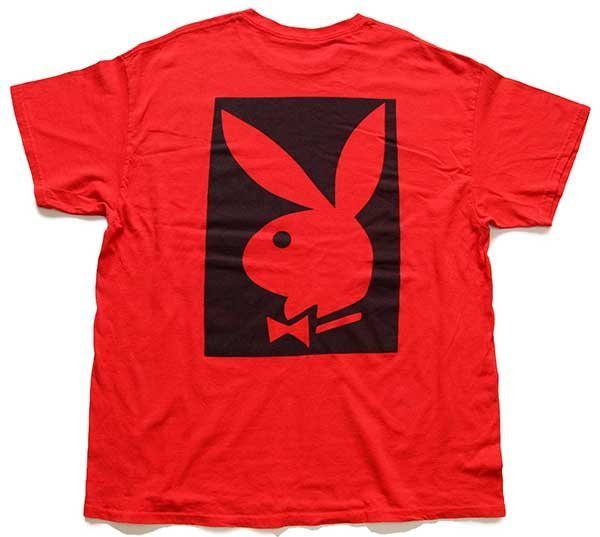 PLAYBOYプレイボーイ ビッグロゴ コットンTシャツ 赤 XL - Sixpacjoe