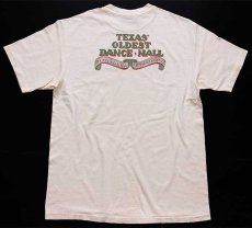 画像3: 90s USA製 Hanes GRUENE HALL TEXAS' OLDEST DANCE HALL 両面プリント コットンTシャツ クリーム L (3)