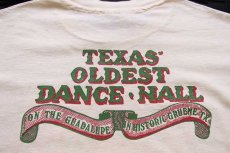 画像5: 90s USA製 Hanes GRUENE HALL TEXAS' OLDEST DANCE HALL 両面プリント コットンTシャツ クリーム L (5)