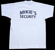 画像3: 90s USA製 レベルフラッグ MIKIE'S SECURITY 両面プリント Tシャツ 白 XL (3)