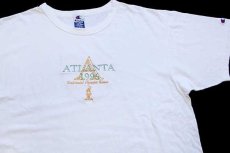 画像1: 90s Championチャンピオン ATLANTA 1996 Olympicオリンピック 刺繍 コットンTシャツ 白 XXL★特大 (1)