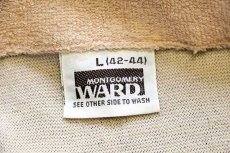 画像4: 70s MONTGOMERY WARD 無地 パイル ポロシャツ 薄茶 L (4)