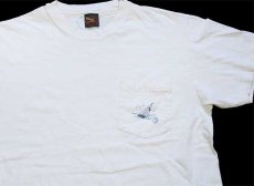 画像1: 90s USA製 ALPS ヨット ポケットTシャツ 生成り S (1)