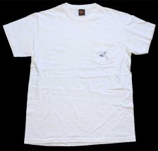 画像2: 90s USA製 ALPS ヨット ポケットTシャツ 生成り S (2)