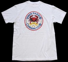 画像2: 90s USA製 Hanes INNER HARBOR CRABBING CLUB カニ コットンTシャツ 白 L (2)