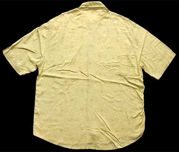 Alan Atucht 総柄 半袖 レーヨンシャツ USA製 メンズL /eaa340061半袖レーヨンシャツ素材