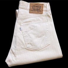 画像1: 90s イタリア製 Levi'sリーバイス 473 コットン ピケパンツ アイボリー w30★ユーロ (1)