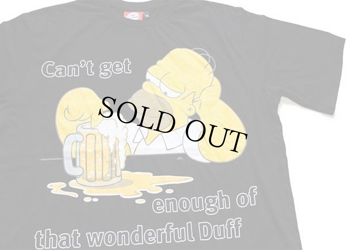 画像1: The Simpsons シンプソンズ ホーマー Can't get enough of that wonderful Duff コットンTシャツ黒 XL (1)