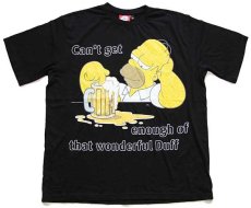 画像2: The Simpsons シンプソンズ ホーマー Can't get enough of that wonderful Duff コットンTシャツ黒 XL (2)