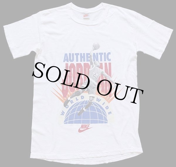 90s USA製 NIKEナイキ JORDAN ジョーダン AUTHENTIC WORLD WIDE コットンTシャツ 白 M - Sixpacjoe  Web Shop