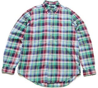 90s ラルフローレン BLAKE チェック ボタンダウン コットンシャツ 緑 ...