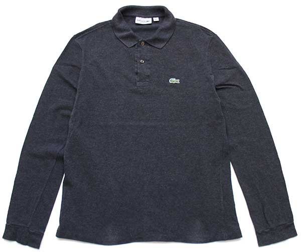 LACOSTEラコステ ワンポイント コットン 鹿の子 長袖ポロシャツ カスタム チャコールグレー 4☆71 - Sixpacjoe Web Shop