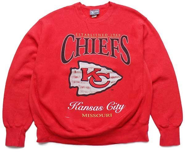 90s USA製 Leeリー NFL KANSAS CITY CHIEFS ビッグロゴ リバース 