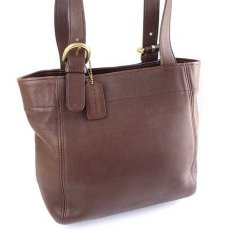 画像1: USA製 COACH オールド コーチ レザー トートバッグ 焦げ茶★4157 (1)