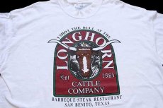 画像3: 90s Hanes LONGHORN CATTLE COMPANY 両面プリント コットン 長袖Tシャツ 白 XL (3)