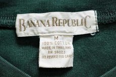 画像4: 90s BANANA REPUBLICバナナリパブリック ヘンリーネック コットン カットソー 緑 M (4)