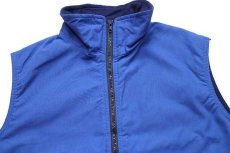 画像3: 80s USA製 SPORTSMASTER polarfleece フリースライナー ナイロンベスト 青 L (3)