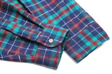 画像6: 70s USA製 PENDLETONペンドルトン AUTHENTIC MACHARDY TARTAN タータンチェック ボタンダウン ウールシャツ L (6)