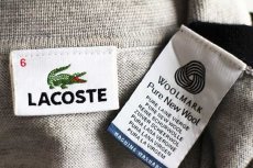 画像4: 90s LACOSTE ラコステ ツートン 切り替え ウールニット ポロシャツ 濃紺×グレー 6 (4)