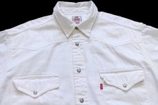 画像3: 90s Levi'sリーバイス ホワイトデニム ウエスタンシャツ L (3)