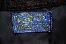 画像4: 60s PENDLETONペンドルトン チェック ウール オープンカラーシャツ S★A (4)