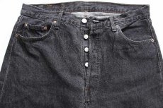 画像4: 90s USA製 Levi'sリーバイス 501 先染め ブラック デニムパンツ ペンキ飛び w36 (4)