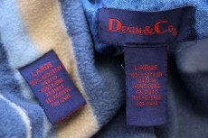 画像4: 90s DENIM&Co. ラグ柄 フリースライナー付き デニム ダッフルコート L (4)