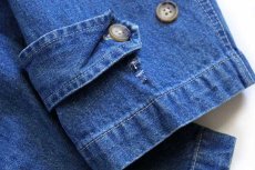 画像7: 90s DENIM&Co. ラグ柄 フリースライナー付き デニム ダッフルコート L (7)