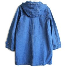 画像2: 90s DENIM&Co. ラグ柄 フリースライナー付き デニム ダッフルコート L (2)