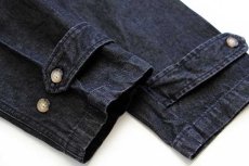 画像7: 90s DENIM&Co. ラグ柄 フリースライナー付き ブラック デニム ダッフルコート M (7)