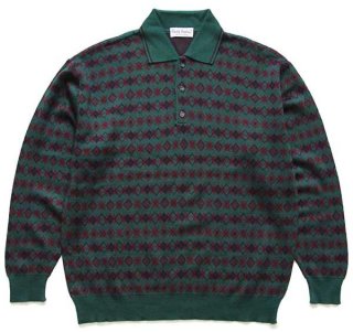90s U2 CLOTHING アーガイル柄 シェットランド ウールニット セーター 