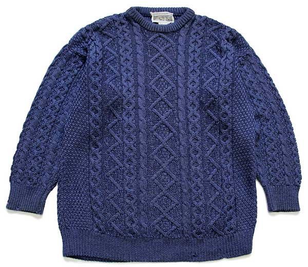 アイルランド製 ARAN SWEATER MARKET ケーブル編み メリノウールニット