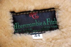 画像5: 70s Abercrombie&Fitch 鹿角ボタン シープスキン リアル ムートンコート 薄茶 44★アバクロ (5)