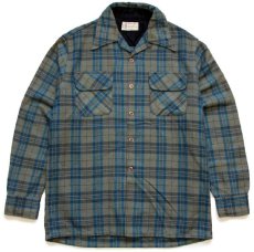 画像1: 70s Penneys TOWNCRAFT タータンチェック ウール オープンカラーシャツ M (1)