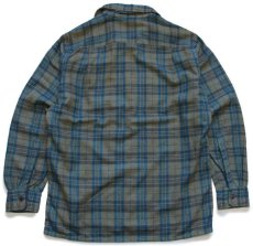 画像2: 70s Penneys TOWNCRAFT タータンチェック ウール オープンカラーシャツ M (2)