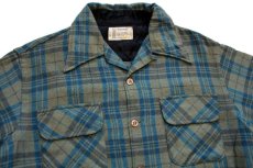 画像3: 70s Penneys TOWNCRAFT タータンチェック ウール オープンカラーシャツ M (3)